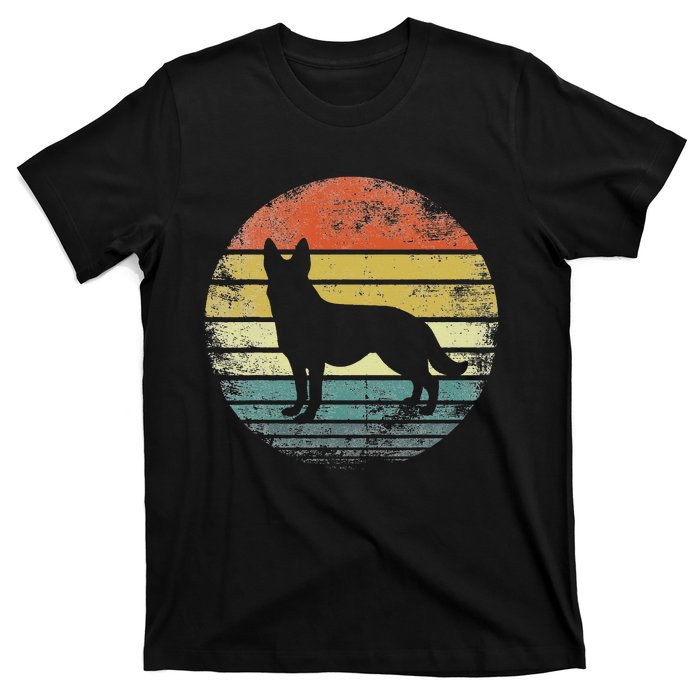 German Shepherd Lover Owner Gift Retro Sunset Dog T-Shirt