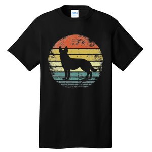 German Shepherd Lover Owner Gift Retro Sunset Dog Tall T-Shirt