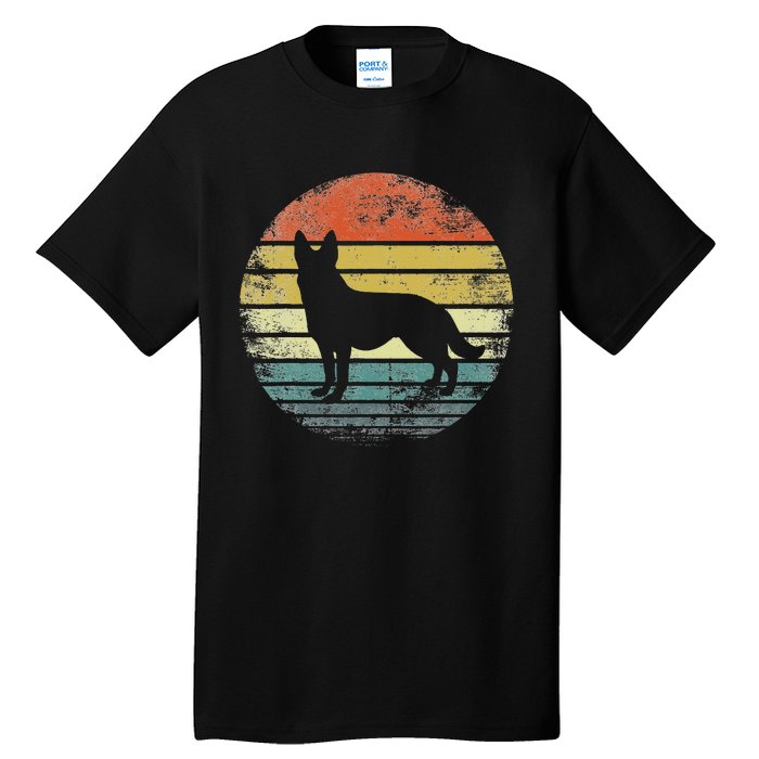 German Shepherd Lover Owner Gift Retro Sunset Dog Tall T-Shirt