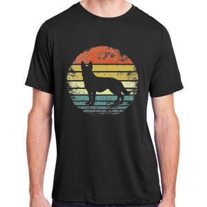 German Shepherd Lover Owner Gift Retro Sunset Dog Adult ChromaSoft Performance T-Shirt