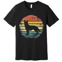 German Shepherd Lover Owner Gift Retro Sunset Dog Premium T-Shirt