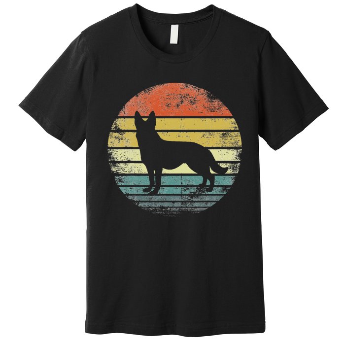 German Shepherd Lover Owner Gift Retro Sunset Dog Premium T-Shirt