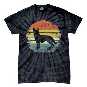 German Shepherd Lover Owner Gift Retro Sunset Dog Tie-Dye T-Shirt