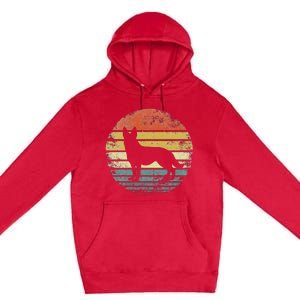 German Shepherd Lover Owner Gift Retro Sunset Dog Premium Pullover Hoodie