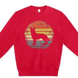 German Shepherd Lover Owner Gift Retro Sunset Dog Premium Crewneck Sweatshirt