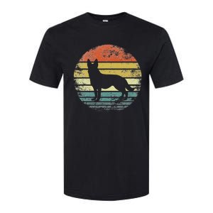 German Shepherd Lover Owner Gift Retro Sunset Dog Softstyle CVC T-Shirt