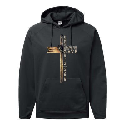 God So Loved The World That He Gave His Only Son Performance Fleece Hoodie