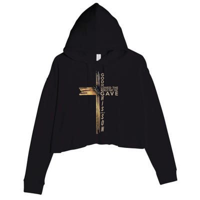 God So Loved The World That He Gave His Only Son Crop Fleece Hoodie