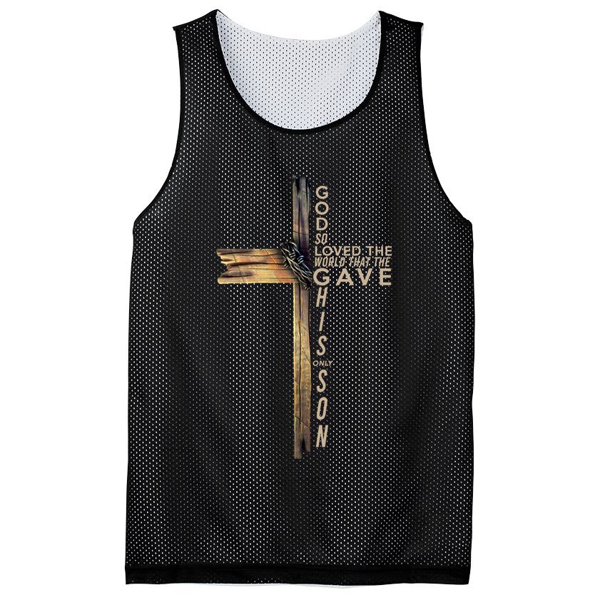 God So Loved The World That He Gave His Only Son Mesh Reversible Basketball Jersey Tank