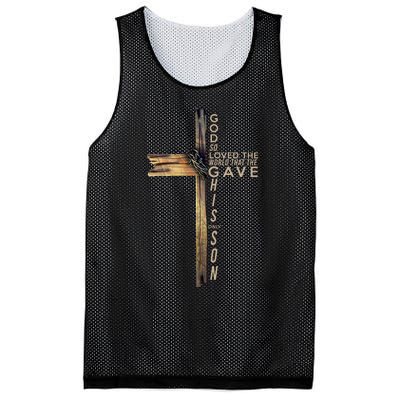 God So Loved The World That He Gave His Only Son Mesh Reversible Basketball Jersey Tank