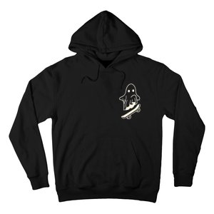 Ghost Skateboard Lazy Halloween Costume Funny Skateboarding Hoodie