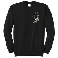 Ghost Skateboard Lazy Halloween Costume Funny Skateboarding Sweatshirt