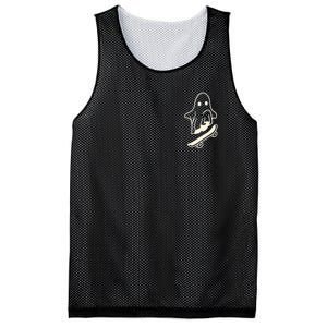 Ghost Skateboard Lazy Halloween Costume Funny Skateboarding Mesh Reversible Basketball Jersey Tank