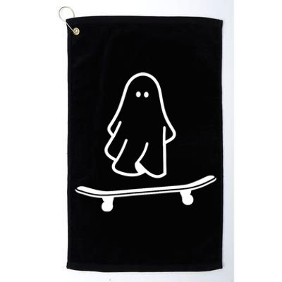 Ghost Skateboard Lazy Halloween Costume Funny Skateboarding Platinum Collection Golf Towel