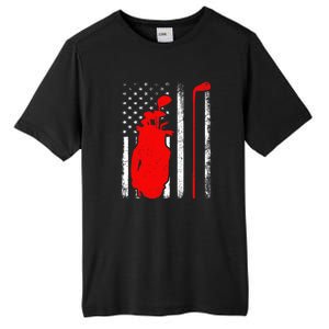 Golf Sports Lover American Flag Golf 4th Of July Tall Fusion ChromaSoft Performance T-Shirt