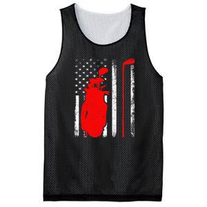 Golf Sports Lover American Flag Golf 4th Of July Mesh Reversible Basketball Jersey Tank