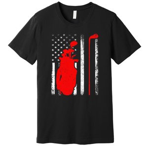 Golf Sports Lover American Flag Golf 4th Of July Premium T-Shirt