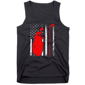 Golf Sports Lover American Flag Golf 4th Of July Tank Top