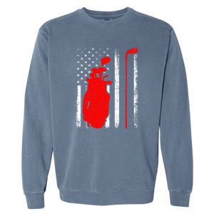 Golf Sports Lover American Flag Golf 4th Of July Garment-Dyed Sweatshirt