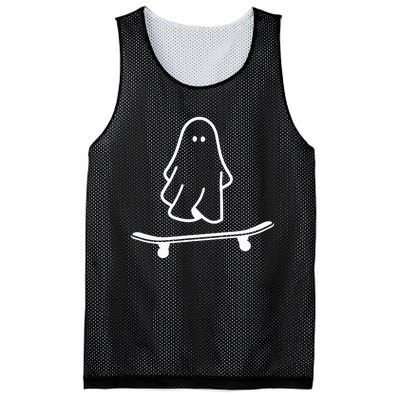 Ghost Skateboard Lazy Halloween Costume Funny Skateboarding Mesh Reversible Basketball Jersey Tank