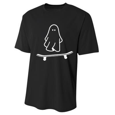 Ghost Skateboard Lazy Halloween Costume Funny Skateboarding Performance Sprint T-Shirt