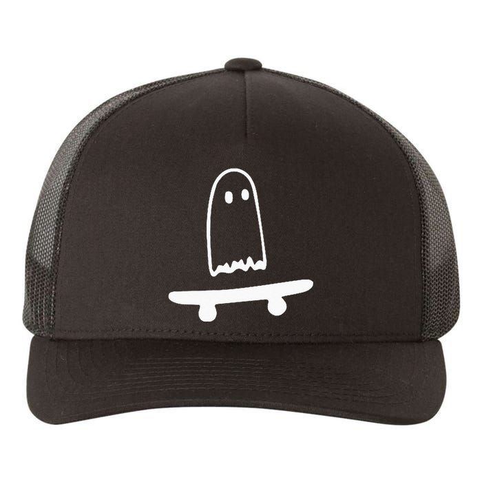 Ghost Skateboard Lazy Halloween Costume Funny Skateboarding Yupoong Adult 5-Panel Trucker Hat