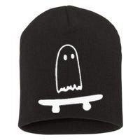 Ghost Skateboard Lazy Halloween Costume Funny Skateboarding Short Acrylic Beanie