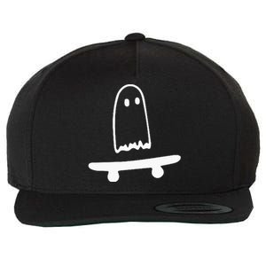 Ghost Skateboard Lazy Halloween Costume Funny Skateboarding Wool Snapback Cap