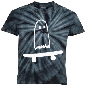 Ghost Skateboard Lazy Halloween Costume Funny Skateboarding Kids Tie-Dye T-Shirt