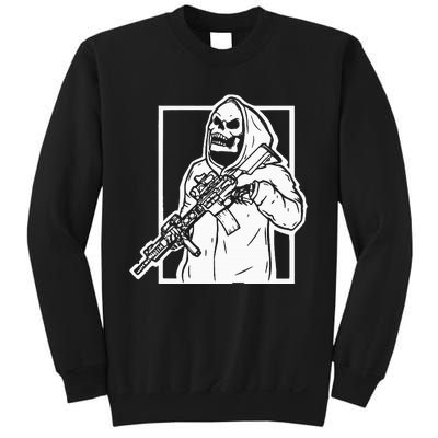 Gangster Skeleton Lazy Halloween Costume Cool Skull Bones Sweatshirt