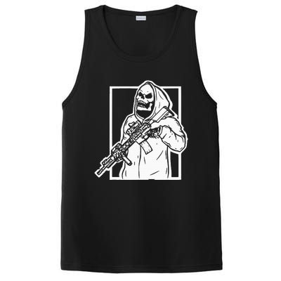 Gangster Skeleton Lazy Halloween Costume Cool Skull Bones PosiCharge Competitor Tank