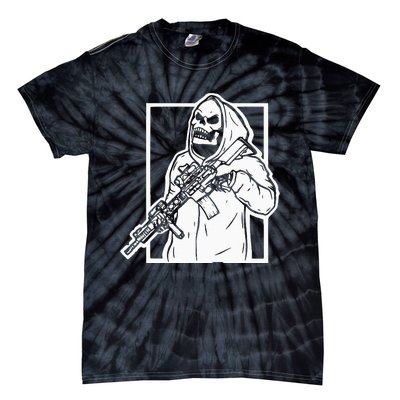 Gangster Skeleton Lazy Halloween Costume Cool Skull Bones Tie-Dye T-Shirt