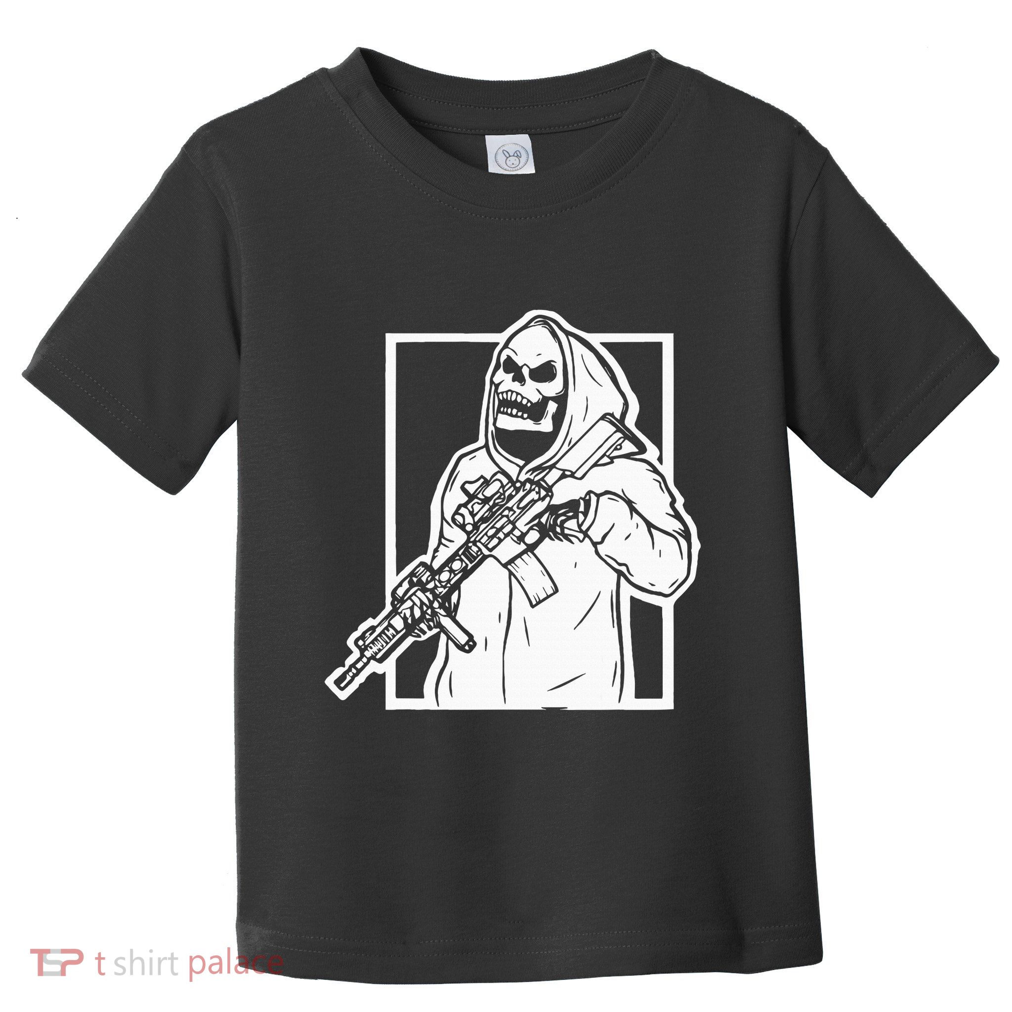 Gangster Skeleton Lazy Halloween Costume Cool Skull Bones Toddler T-Shirt