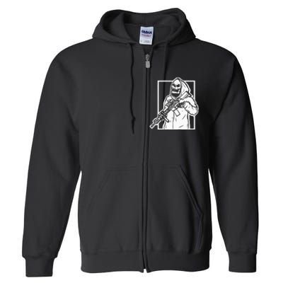 Gangster Skeleton Lazy Halloween Costume Cool Skull Bones Full Zip Hoodie