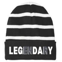 Gym Squad Leg Day  Legendary Workout Striped Beanie with Solid Band