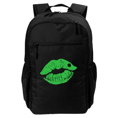 Green Shamrock Lips Kiss sexy St Patricks Day Irish Backpack