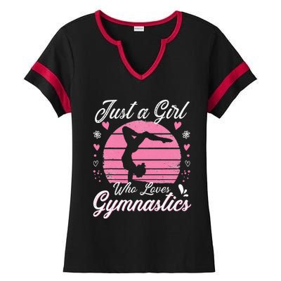 Gymnastic Sport Lover Just A Girl Who Loves Gymnastics Ladies Halftime Notch Neck Tee