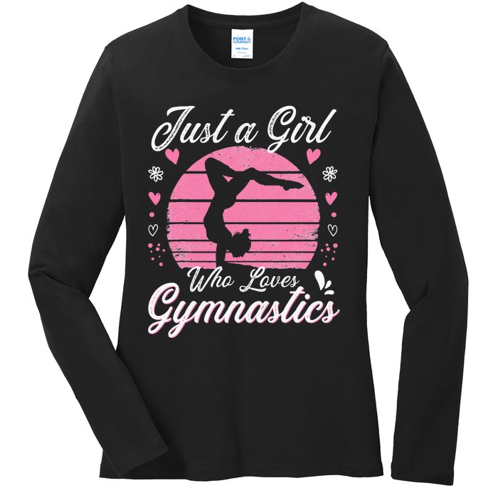 Gymnastic Sport Lover Just A Girl Who Loves Gymnastics Ladies Long Sleeve Shirt