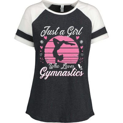 Gymnastic Sport Lover Just A Girl Who Loves Gymnastics Enza Ladies Jersey Colorblock Tee