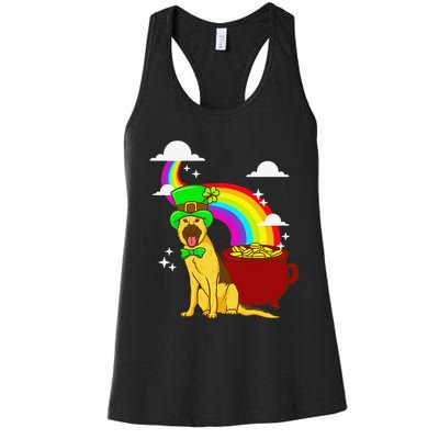 German Shepherd Leprechaun! Funny St Paddy's Day Women's Racerback Tank