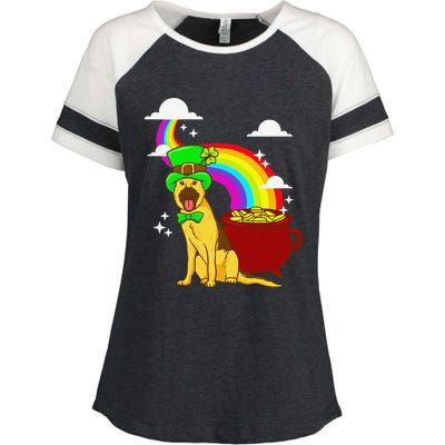 German Shepherd Leprechaun! Funny St Paddy's Day Enza Ladies Jersey Colorblock Tee