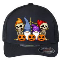 Gnomes Skeleton Lazy Halloween Costume Cute Gnome Skull Flexfit Unipanel Trucker Cap