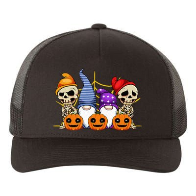 Gnomes Skeleton Lazy Halloween Costume Cute Gnome Skull Yupoong Adult 5-Panel Trucker Hat