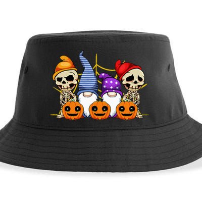 Gnomes Skeleton Lazy Halloween Costume Cute Gnome Skull Sustainable Bucket Hat