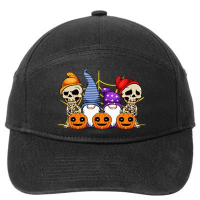 Gnomes Skeleton Lazy Halloween Costume Cute Gnome Skull 7-Panel Snapback Hat