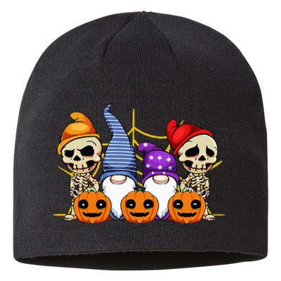 Gnomes Skeleton Lazy Halloween Costume Cute Gnome Skull Sustainable Beanie