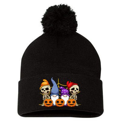 Gnomes Skeleton Lazy Halloween Costume Cute Gnome Skull Pom Pom 12in Knit Beanie