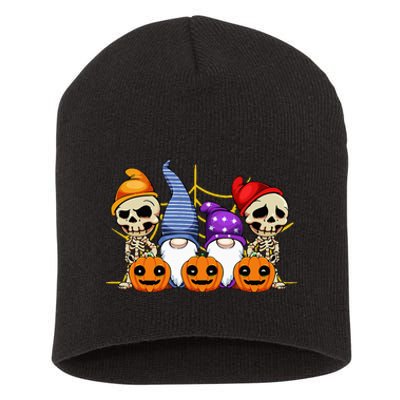 Gnomes Skeleton Lazy Halloween Costume Cute Gnome Skull Short Acrylic Beanie