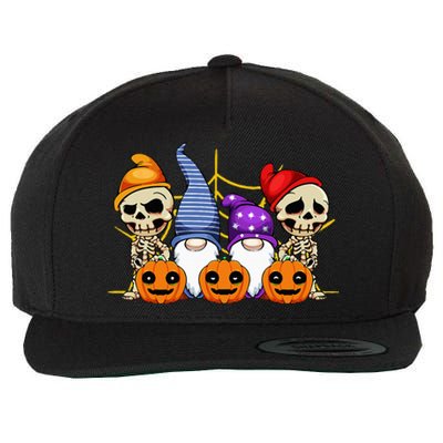 Gnomes Skeleton Lazy Halloween Costume Cute Gnome Skull Wool Snapback Cap