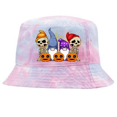 Gnomes Skeleton Lazy Halloween Costume Cute Gnome Skull Tie-Dyed Bucket Hat